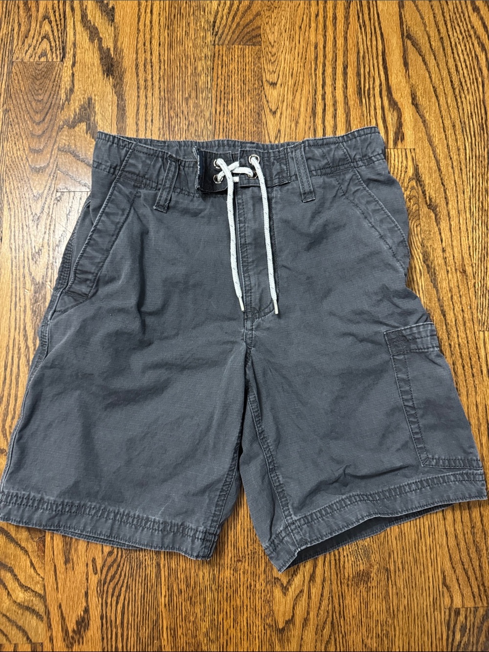 2011 GAP Kids Ripstop Cargo Shorts Gray Size 6 Slim Drawstring 100% Cotton